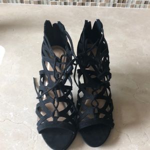 Black lace up heels